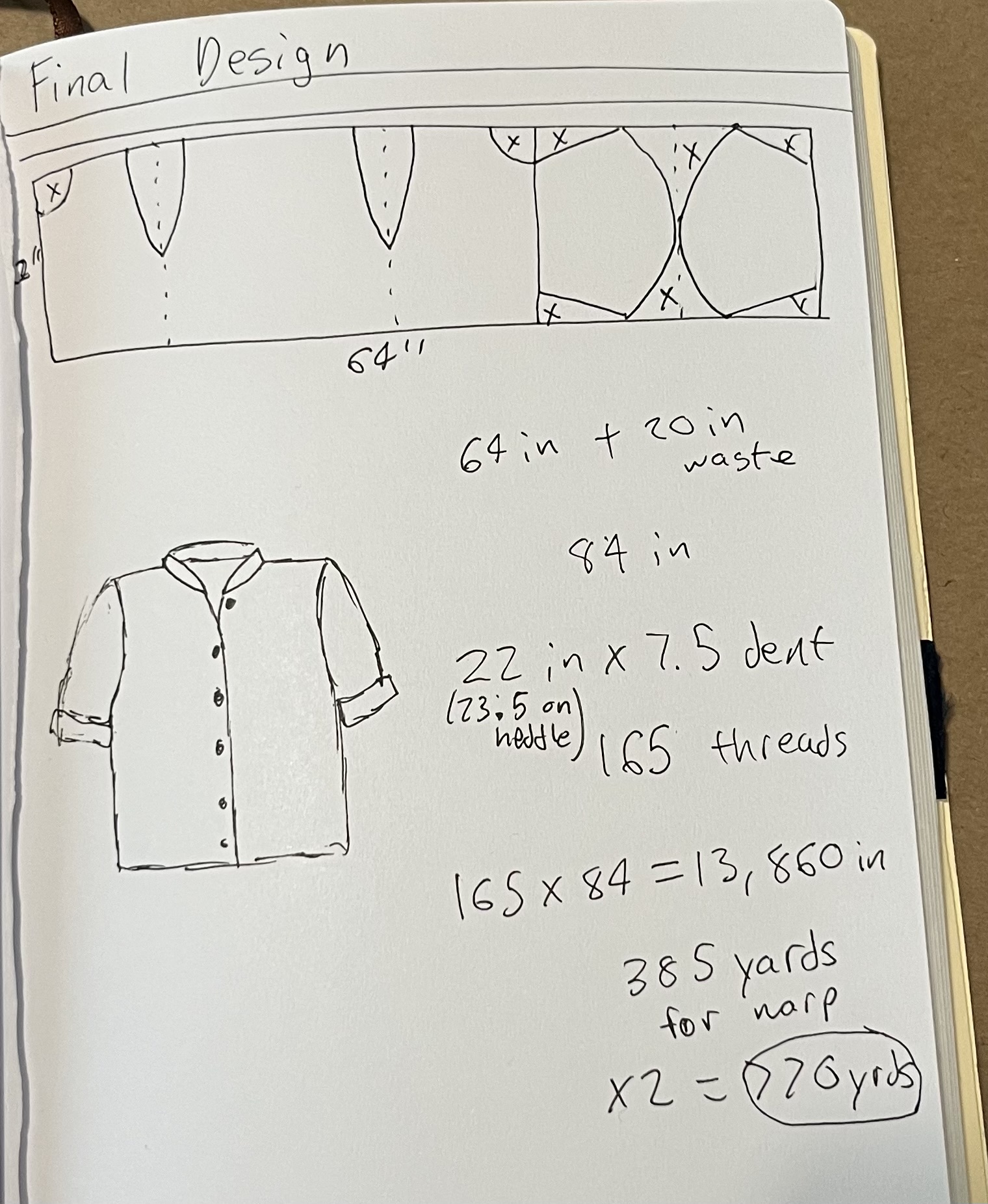 Finishing my hand spun shirt